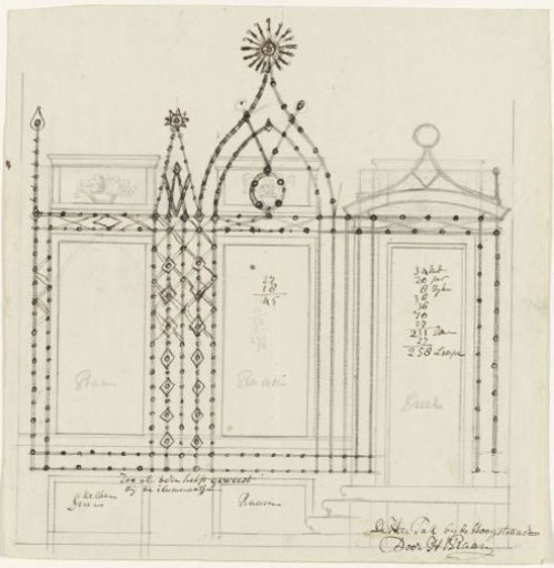Design for the illumination of the house of Mr. Tak in Amsterdam, 1788
