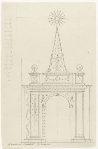 Design for the illumination of the house of Hasselaar Lynslager in Amsterdam, 1788
