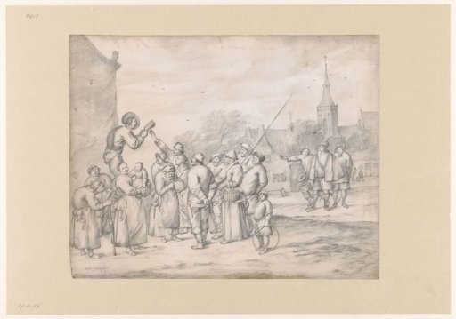 Peddler Selling Pamphlets to Villagers