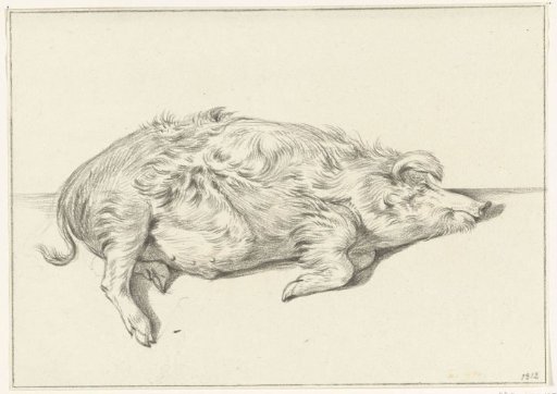 Lying Pig, facing right