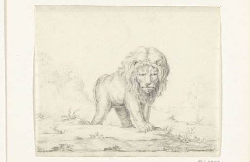 Walking lion, from the front
