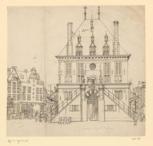 View of the Waag on the Dam in Amsterdam