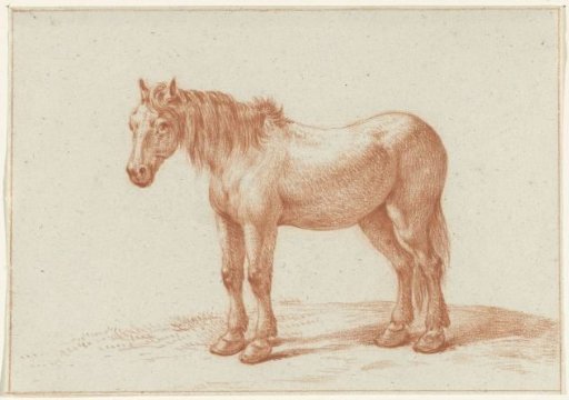 Standing horse, facing left