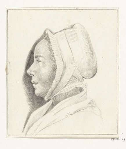 Portrait of an unknown young woman, in profile to the left