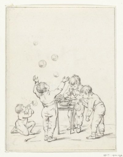 Children blowing bubbles