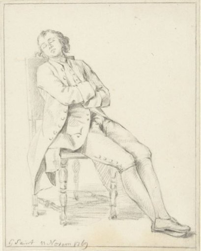 Seated man on a chair, sleeping