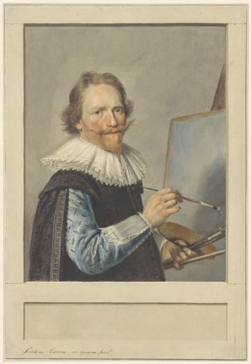 Portrait of Frederik Hendricksz. Vroom before his easel