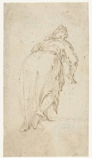 Woman Bending Forward, Seen from Behind