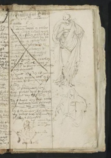 Men in togas and a bust