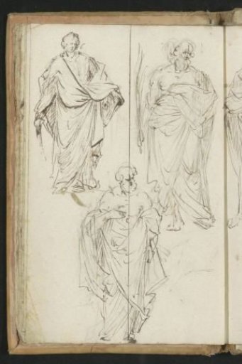Three standing men in togas