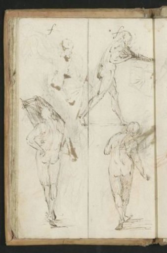 Three walking naked men