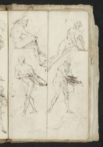 Seated and lying nude men
