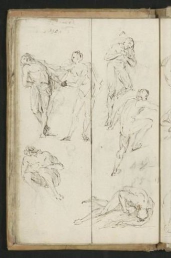 Study sheet with figures in various poses