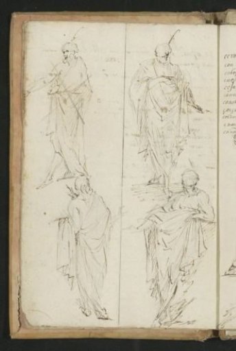 Four standing men in togas