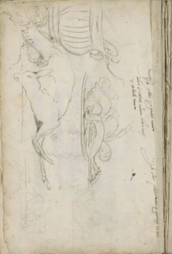 Study Sheet with Still Lifes, a Vase, and a Dead Deer