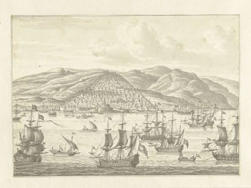 The Dutch fleet off the coast of a foreign land