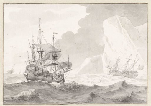 Two Sailing Ships near a Chalk Cliff