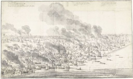 Robert Holmes Setting the Dutch Fleet on Fire at Terschelling