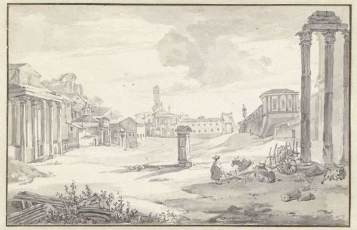 View of the Campo Vaccino in Rome