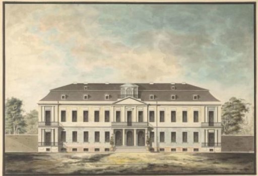 Design for the facade of a villa