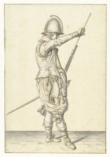 Soldier Taking His Ramrod from the Holder Under the Barrel of His Musket