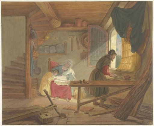 The Holy Family in Joseph's workshop