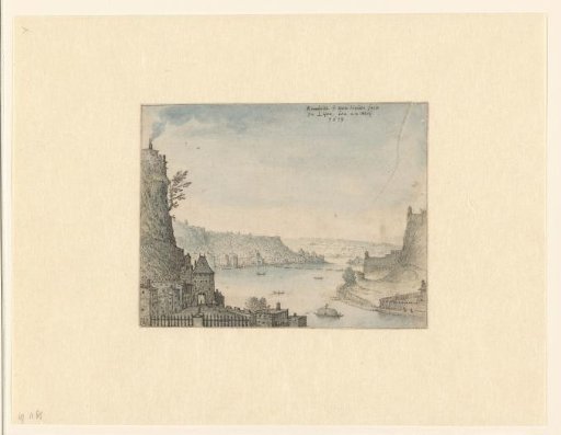 View of a town on a river