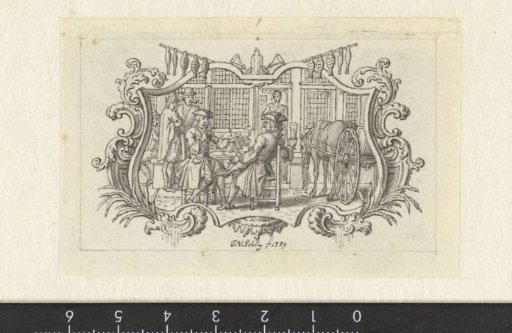 Vignette with an inn scene