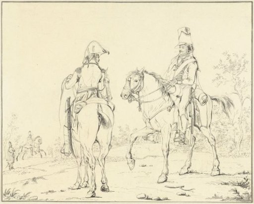 Two French cavalrymen on horseback