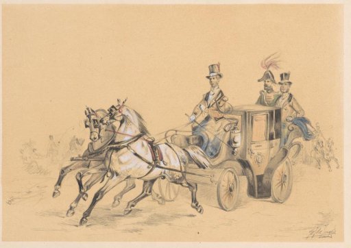 Vigilant drawn by two horses