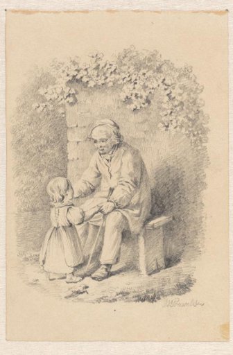 Man holding a child by the hands