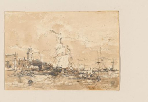 River View with Sailing Ships