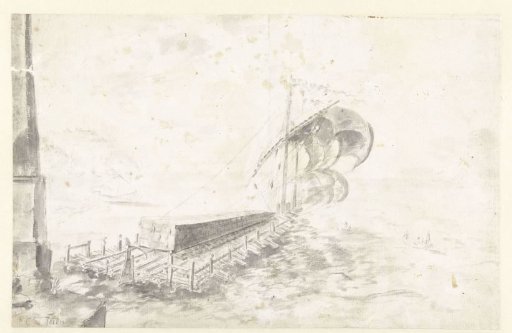 Harbour Scene with an Obelisk Being Transported on a Wooden Raft