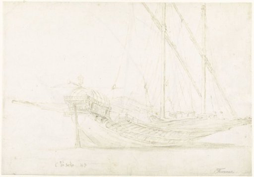 An Italian Galley, with the Stern to the Left/ verso: An Italian Gallery with the Bow to the Left, and Several Figure Sketches