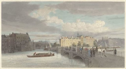 View of the Halvemaansbrug near the Amstel in Amsterdam