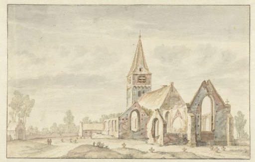 Church next to the Ruins of an Old Church at Velsen