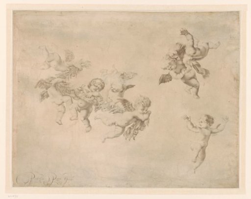 Putti with a Garland of Fruit