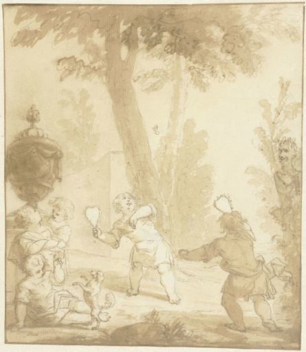 Allegorical representation with playing children