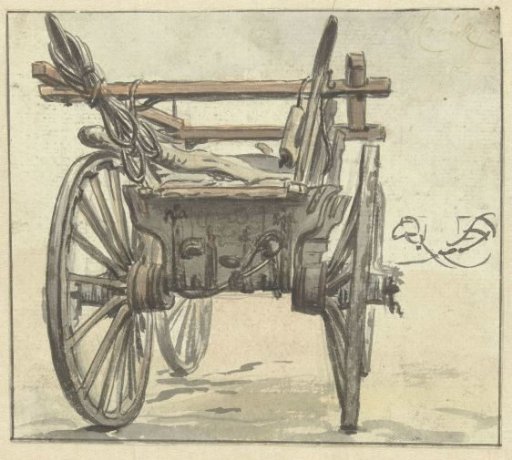 Rear of a four-wheeled cart