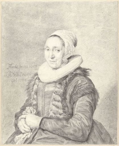 Portrait of a woman, facing left