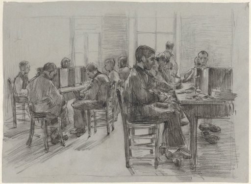 Hall in an institution for the blind