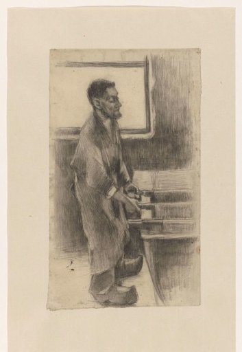 Worker in cotton dye house