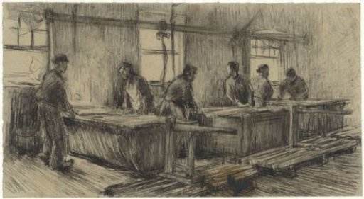 The scrapers in the cotton dyeing works