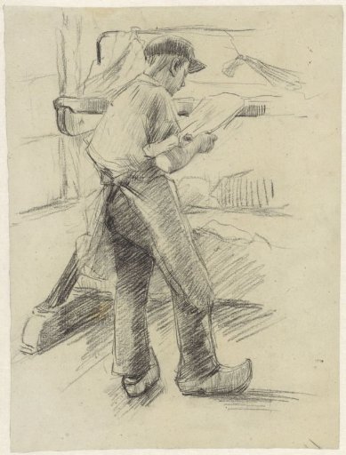 Factory boy at work in a cotton dyeing works