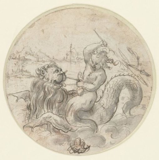 Young Merman (?) on a Sea Monster
