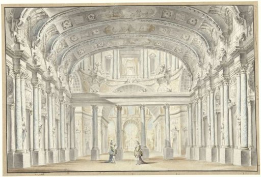 The Court Hall, stage set
