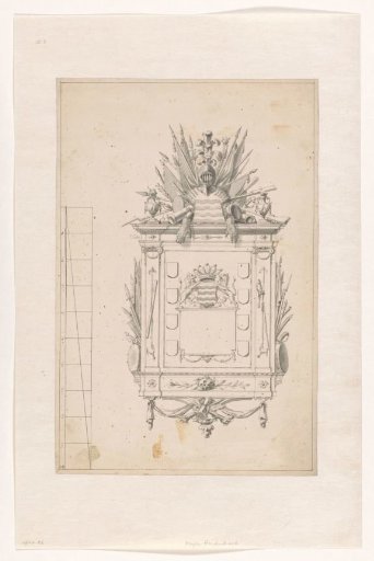 Design for a mourning board with the coat of arms of Hardenbroek