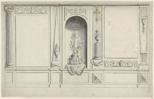 Design for a room decoration with niche and ornaments