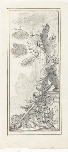 Design for a wall decoration: a panel with attributes of Saturn