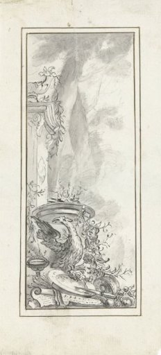 Design for a wall decoration: a panel with attributes of Jupiter